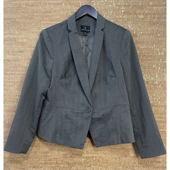 WORTHINGTON Women's Blazer Jacket Shoulder Pads No Pockets Button Size 16 - Picture 1 of 8